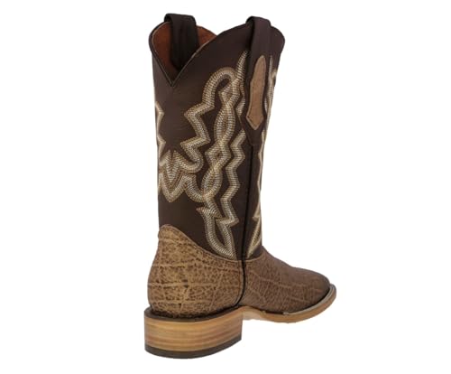 Texas Legacy Mens Sand Cowboy Western Boots Elephant Print Leather Square Toe3