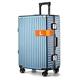 It’Go Aluminiumrahmen-Hartschalenkoffer L – ABS-Gepäck mit Metallecken, TSA-Schloss & 4× 360° Spinnerrollen, großer Reise-Trolley für Urlaub & Flugreisen – Blau