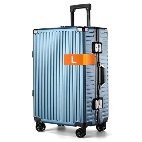 It’Go Aluminiumrahmen-Hartschalenkoffer L – ABS-Gepäck mit Metallecken, TSA-Schloss & 4× 360° Spinnerrollen, großer Reise-Trolley für Urlaub & Flugreisen – Blau