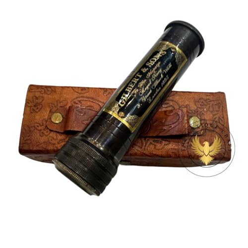 THE ANTIQUE CRAFT Nautical Brass Kaleidoscopes. with Safety Leather Case Handmade Kaleidoscopes Kids Gifts Birthday Gifts Unique Gifts Graduation Gifts for Antique Lover Working Kaleidoscop