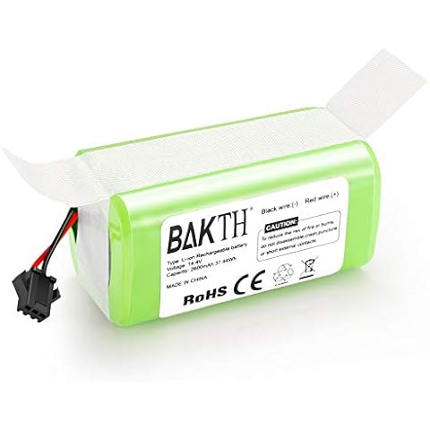 BAKTH 14.4V 2600mAh Li-ion Replacement Battery for Eufy RoboVac 11, 11S, 11S MAX, 12, 15C, 15C MAX, 15T, 30, 30C, 30 MAX, 35C, Compatible with Ecovacs Deebot N79 N79S DN622 Conga 990 Cover