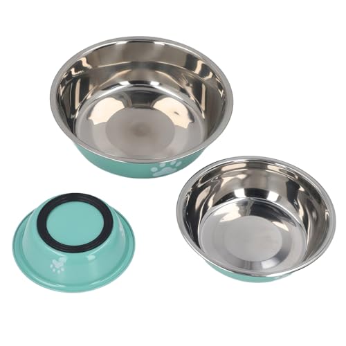 ペットボウル お皿 犬 猫 ペット用 食器 3個セット ステンレス製 滑り止め底 防錆 防音設計 お手入れ簡単 頑丈 変形なし ペット餌入れ