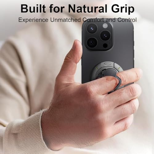 Image of KRLZ Phone Grip Stand, 3-in-1 Magnetic Finger Ring Holder with Double-Sided Magnet, Fidget Toy Design, Magnetic Phone Stand for iPhone 16 /15 /14 /13 /12 Series