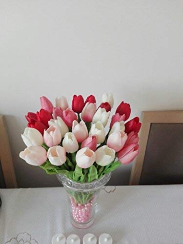 Tulipani Artificiali Realistici - 7 Steli In Poliuretano, Per Decorazione Casa E Feste, 33 Cm - Foto 3