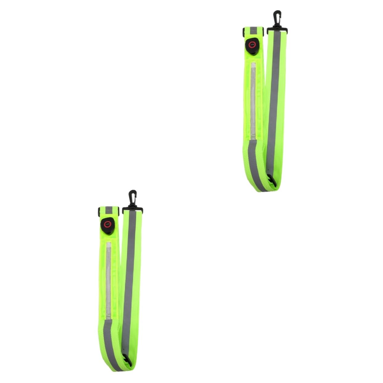BESTonZON 2 Piezas Banda Reflectante Ajustable LED para Correr y Caminar Seguridad Nocturna Alta Visibilidad y Recargable para Actividades