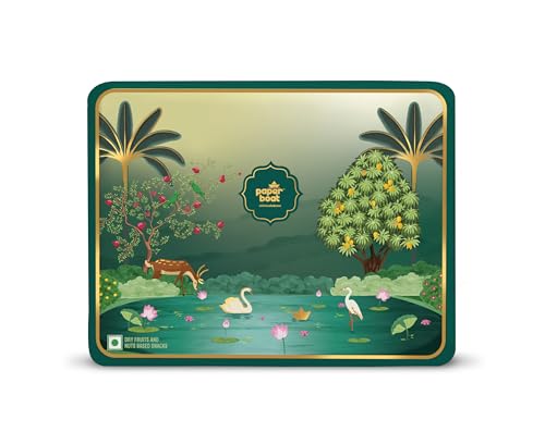 Image of Paper Boat Diwali Dry Fruits Gift Box, 240g - Diwali Gift Hamper | Festive Dry Fruit Gift | Assorted Mixed Nuts, Dry Fruits & Trail Mix | Cashew, Almonds, Berries and Mixed Nuts