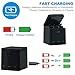 Hero 8 Battery Hero 7/6/5 Black Battery 3 Packs 1220mAh with Battery Protection Case and Triple Hero 8 Battery Charger Bundle Compatible with Hero 8 7 6 5 Black,Hero 2018 (3 Batteries and Charger)
