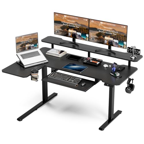 Amazon | Acrolix電動 l字昇降式デスク モニター棚 ゲーミングデスク