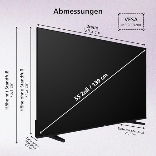JVC Fernseher 55 Zoll Fire TV 4K QLED Smart TV mit Dolby Vision HDR, Dolby Atmos, Alexa Sprachsteuerung und Triple Tuner, UHD Fernseher LT-55VRQ3555 (2026)