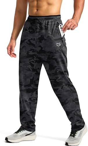 Men's Sweatpants with Zipper Pockets Mesh Lightweight Workout Pants for Men