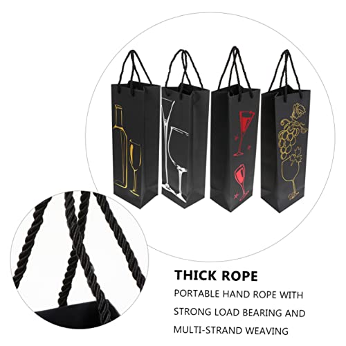 16 bolsas de papel grueso PRETYZOOM con estampado dorado para vino y obsequio elegante 5