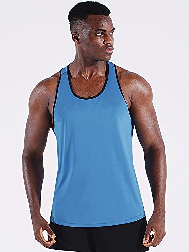 Image of NELEUS Men's 3 Pack Dry Fit Y-Back Muscle Tank Workout Gym Shirt