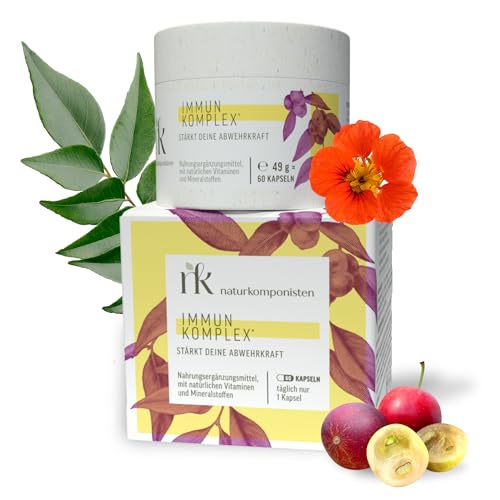 Immun Komplex – 60 Kapseln für 60 Tage | Multi-Nahrungsergänzungsmittel | Vitamin C und Eisen, um das Immunsystem zu stärken| Propolis, Ginseng, Ashwagandha & Co. | Ohne Zusätze