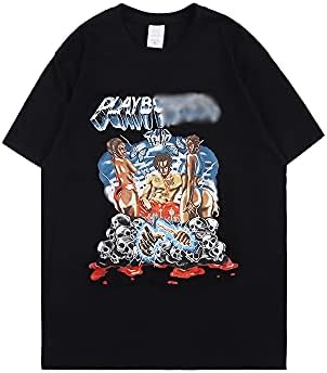 Arnodefrance Men Hiphop Rapper Tshirt Novelty Short Sleeve Shirt Cotton Crewneck Tee Shirt