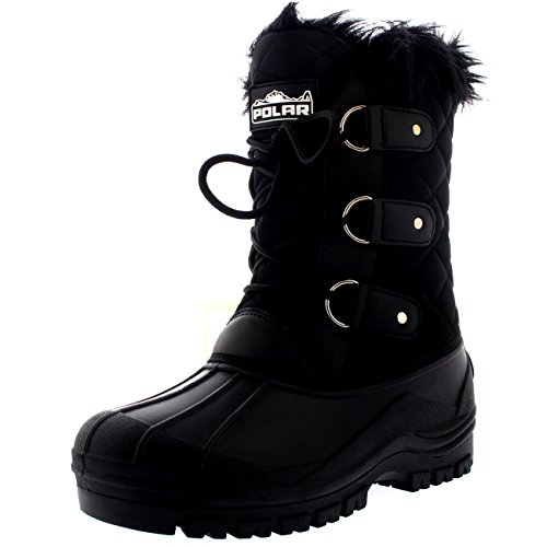 POLAR Womens Mid Calf Mountain Walking Tactical Waterproof Boots