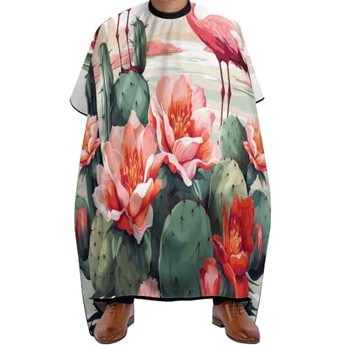 Capa de peluquería Cactus Flamingo Rose Flowers para adultos miniatura 1