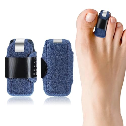 COYUN 2 Piezas Férula para Dedo en Martillo, Férula para Dedo, Férulas Ajustables para Dedos de Pie, Tratamiento para Fracturas, Esguinces y Dedos en Martillo, Soporte en Forma de U, Color Azul