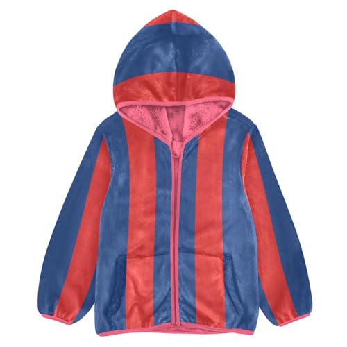 GuoChe Stripes Red Blue Baby Boy Fleece Jacket