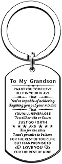 JMIMO Grandson Gifts Grandson Keyring from Grandad Grandma Nanny Grandson Birthday Gifts Graduation Christmas Inspirational Gift
