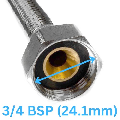 Xcel Home Flexibler BSP-Anschluss (3/4 Zoll x 3/4 Zoll), Größe: 500 mm, 1 Rohr, geflochtener Schlauch, flexibler Ersatz, Badezimmer, Küche, Boiler, Klempner, Flexschlauch