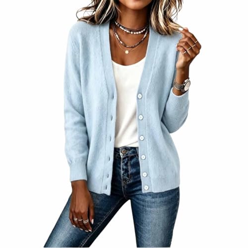 Cardigan Sweaters for Women Button Up V-Neck Long Sleeve Knit - image 1