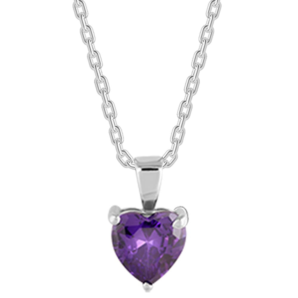 925 Silver Purple Heart Pendant with Link Chain| Gifts for Girlfriend,Pendant to Gift Women & Girls | With Certificate of Authenticity and 925 Stamp | 6 Month Warranty-image-14
