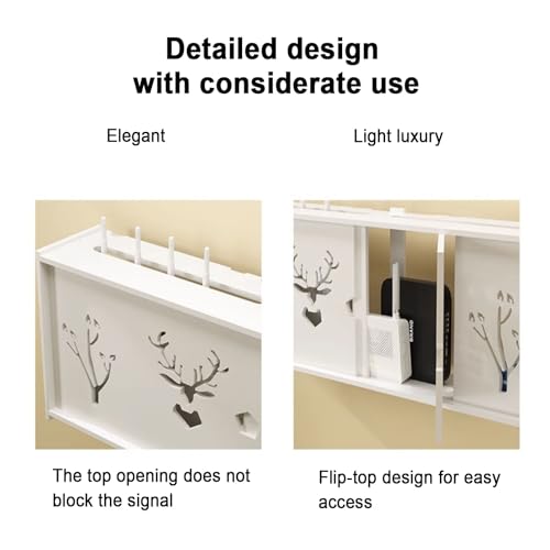 Boîte de rangement Wi-Fi murale décorative au design épuré blanc