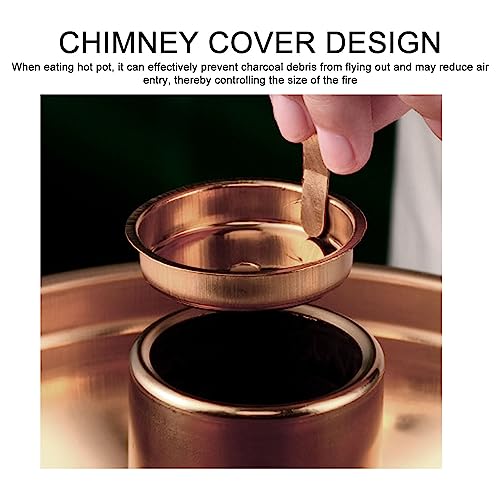 Yomiyuyr Chinesische Holzkohle Hot Pot, Edelstahl, Holzkohle kleiner Hotpot, Trockeneis Hot Pots, alter Peking -Stil, Roségold für Einzelpersonen verwenden