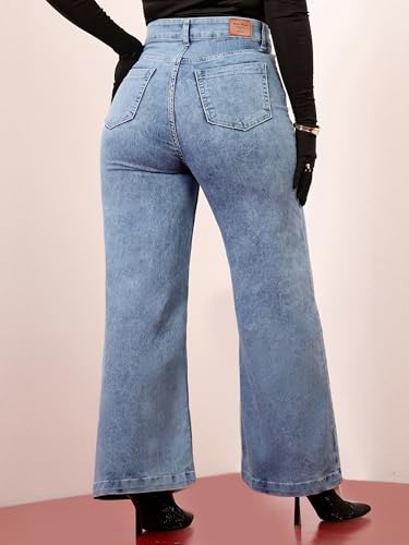 Image of Miss Chase A+ Women's Bootcut High Rise Regular-Length Stretchable Denim Shaping Jeans