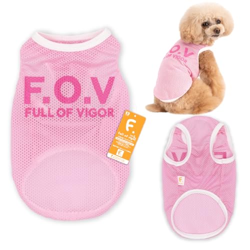 ダックス シンプル ロゴ プリント メッシュ タンク 抜け毛対策 タンクトップ 犬の服 フルオブビガー 6/ピンク DS