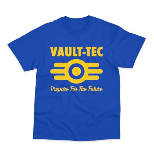 Postees Vault-Tec Prepare for The Future Inspired By Fallout Printed T-Shirt XL Royal Blue