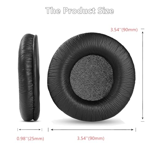 Almohadillas de repuesto NS-WHP314 compatibles con auriculares Insignia NS-WHP314 con espuma viscoelástica de alta densidad y cuero arrugado negro, diseño cómodo que alivia presión miniatura 3