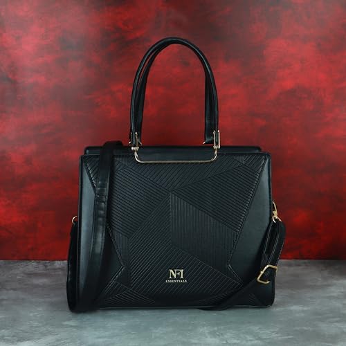 Image of NFI essentials Satchel Bags Ladies Purse Handbag Premium Women Shoulder Travel Bag for Work Gifts for Wife /Mother /Sister Stylish Office College Party Bag
