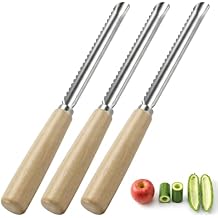 3 Pack Zucchini Vegetable Corer Tool 10" Stainless Steel Rust Resistant Fruit & Veggie Corers Stem Remover Kitchen Gadgets Coring Tool with Wood Handle for Apples, Eggplant, Hollow out for Stuffing