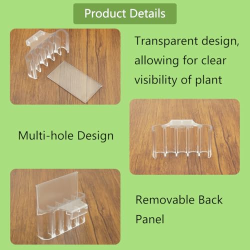 Image of Aquarium Plant Holder,Fish Tank Plant Holder,Aquarium lid Clips,Aquarium Plant Pot,Hydroponic Fish Tank Planter, Aquatic Plant Cup for Aquascape Decorations (Transparent, 1PCS Rimless)