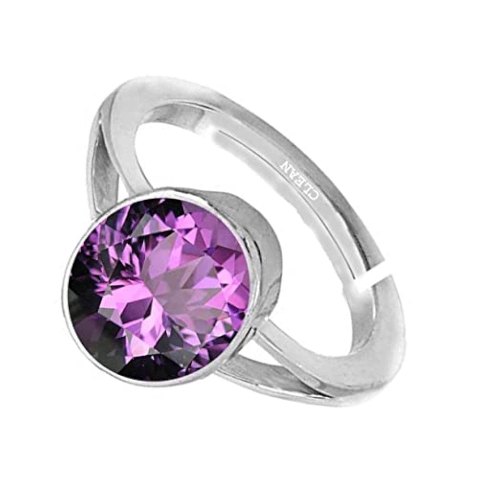 Women's Amethyst Adjustable Ring, Certified Natural Gemstone