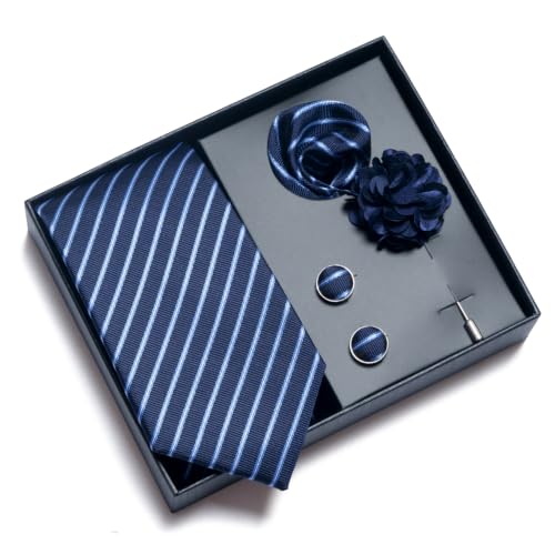 Image of joy alice 70 Colors Ties Set Men Mixed Color Necktie Handkerchief Cufflinks Brooch 3.15 Formal