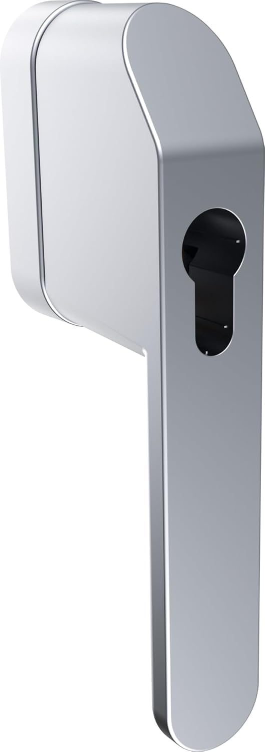 ABUS Poignée de fenêtre verrouillable FG500 HZ pour demi-cylindre profilé - Sécurité enfant et protection anti-effraction pour fenêtres - Idéale pour les installations de fermeture - Préparée pour