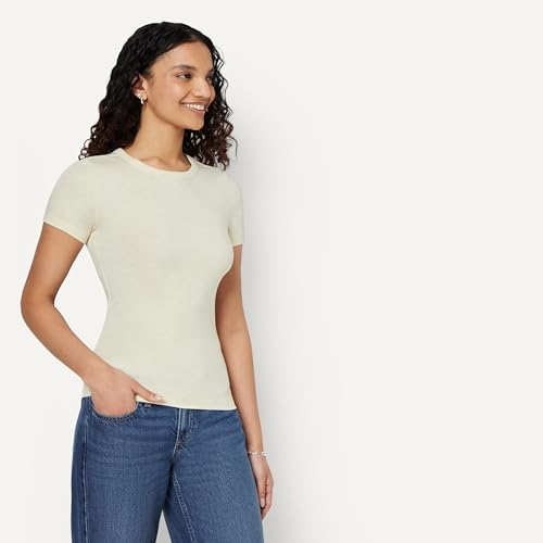 Image of Amazon Essentials Women's Slim-Fit Short-Sleeve Crewneck T-Shirt, Pack of 2
