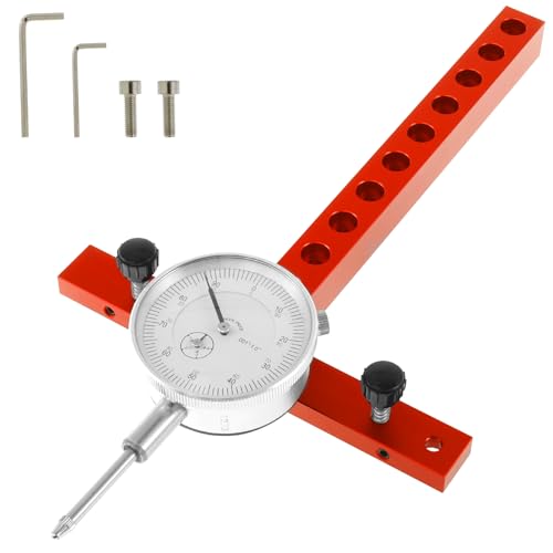 Table Saw Dial Indicator, Precision Dial Indicator, 0.001inch Accuracy Adjustable Table Saw Gauge Basic Kit, Aluminum Alloy Table Saw Dial Gauge Corrector Kit, Machinery Tool Alignment System