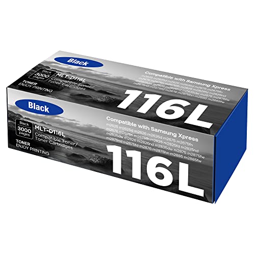 2 Paquet Compatible MLT-D116L Cartouche de Toner Noir pour Samsung Xpress SL-M2625D M2675FN M2835DW M2885FW M2875FD M2825DW M2825ND M2625 M2875FW M2675