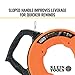 Klein Tools 56334 Electrical Fish Tape, Steel Wire Puller with Double Loop Tip, Optimized Housing and Handle for Heavy Duty Wire Pulls, 240-Foot