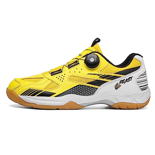 Zapatos de bádminton amarillos NGARY para hombre, calzado deportivo con perilla de ajuste rápido 2
