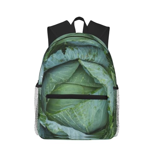 Sac à dos de voyage polyvalent à double bandoulière noir imprimé chou vif pour adulte et enfant