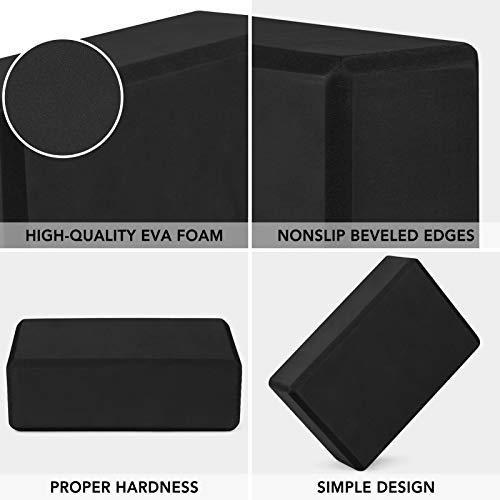 2 pacotes de blocos de ioga e conjunto de alças de ioga antiderrapante blocos de espuma EVA para tre