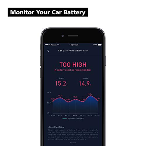 nonda ZUS Smart Car Charger, Car Charger with App to Save Car's Location and Monitor Car Battery, 2 Ports Car Charger with Led for iPhone XS/Max/XR/X/8/7/6/Plus (ZU33BKRN) - Thumbnail 6