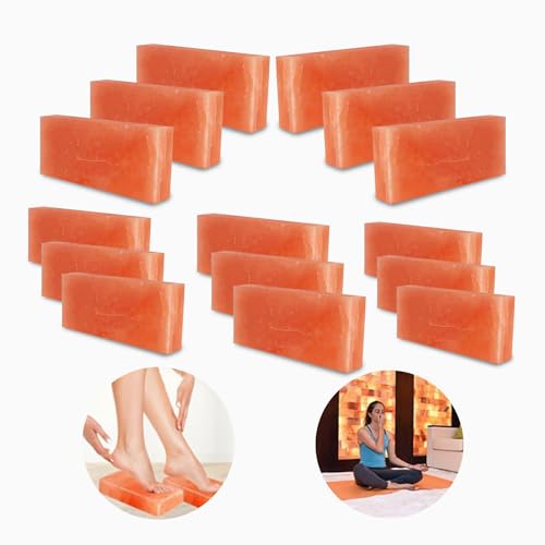 Himalayan Pink Salt Tiles 8”x4”x0.75” Pack of 10 for Sauna and Spa- Salt Bricks for Salt Wall, Salt Blocks of 1.95 lbs for Home Dye Decor & Improvement Projects