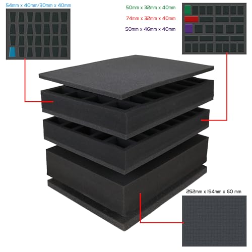 Image of ENHANCE Wide Base Miniature Carrying Case - Mini Figure Storage fits 58 Minis & Pick & Pluck for Large Figures - Book Sleeve & 2 Accessory Pockets for Measuring Tape, Dice & More (Large - Wide Base)