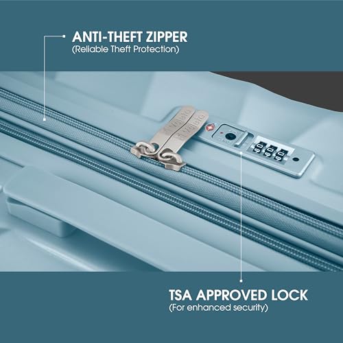 Image of Maleta Crescent Check-in Large | 75 cms TSA Lock,Expandable,Anti-Theft Zipper,Wet-Dry Compartment| Trolley Bags for Travelling | Large Size | Travel Bags for Luggage (Mint Green, Check-in Large)
