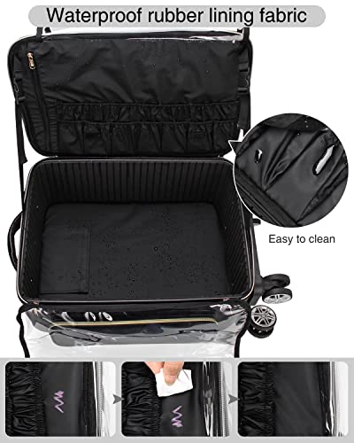 Leather Rolling Makeup Case, Makeup Backpack Professional Makeup Case For Makeup Artist, Hair Tool Storage Organizer, With Heat Insulation Layer And Adjustable Dividers #TOP6